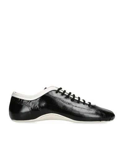 Dries Van Noten Leather Ballerina Sneakers In Black