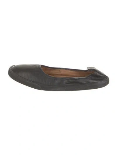 Pre-owned Dries Van Noten Leather Ballet Flats In Black