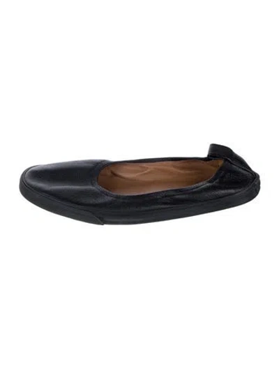 Pre-owned Dries Van Noten Leather Ballet Flats In Black