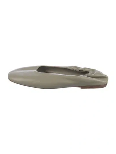 Pre-owned Dries Van Noten Leather Ballet Flats In Green