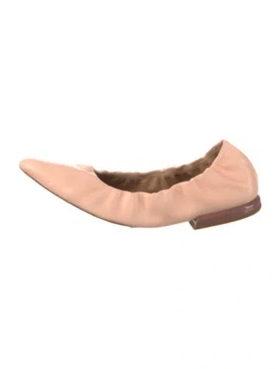 Pre-owned Dries Van Noten Leather Ballet Flats In Neutral