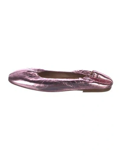 Pre-owned Dries Van Noten Leather Ballet Flats In Purple