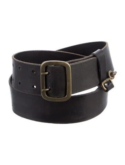 Pre-owned Dries Van Noten Leather Belt In Black