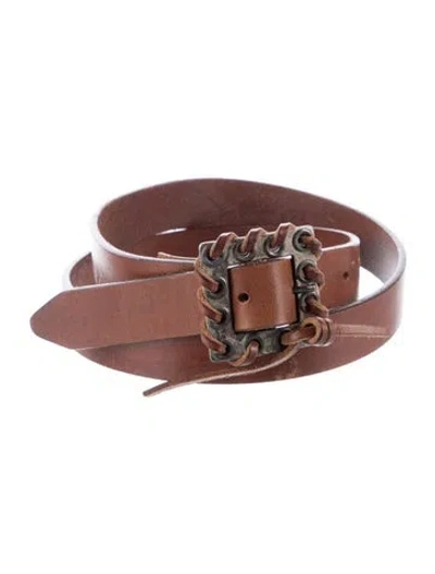 Pre-owned Dries Van Noten Leather Belt In Brown