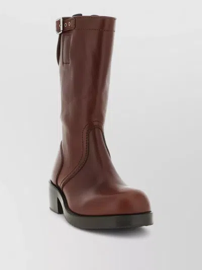Dries Van Noten Leather Biker Boots