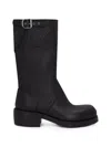 Dries Van Noten Mid Calf Boots Chunky Heel Closed Toe In Black