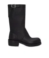 Dries Van Noten Mid Calf Boots Chunky Heel Closed Toe In Black