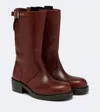 Dries Van Noten Dark Brown Leather Boots In Brown
