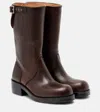 Dries Van Noten Women Dark Brown Leather Boots In Brown