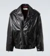 Dries Van Noten Leather Biker Jacket In Black