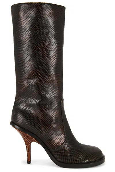 Dries Van Noten Snake-effect Leather Knee-high Boots In Multi