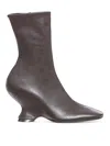 Dries Van Noten Leather Ankle Boots In Dark Brown