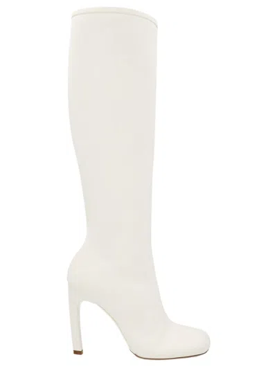 Dries Van Noten Leather Boots In White