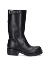 Dries Van Noten Leather Boots In Black