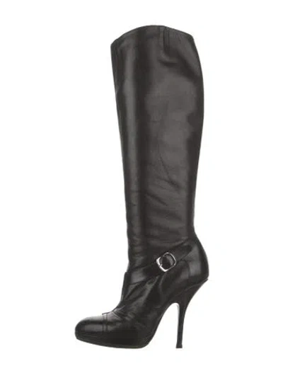 Pre-owned Dries Van Noten Leather Boots In Black