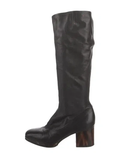 Pre-owned Dries Van Noten Leather Boots In Black