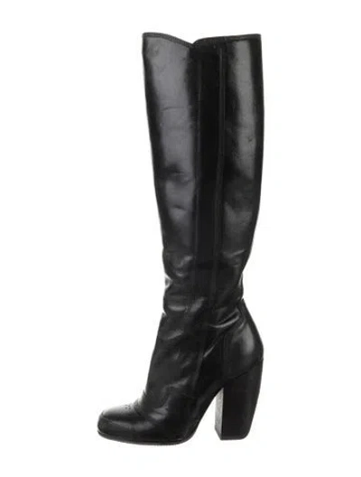 Pre-owned Dries Van Noten Leather Boots In Black
