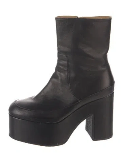 Pre-owned Dries Van Noten Leather Boots In Black/grey