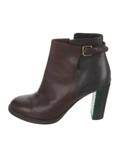 Pre-owned Dries Van Noten Leather Boots In Brown