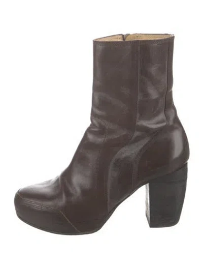 Pre-owned Dries Van Noten Leather Boots In Brown
