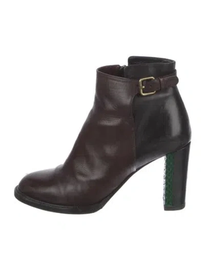 Pre-owned Dries Van Noten Leather Boots In Brown