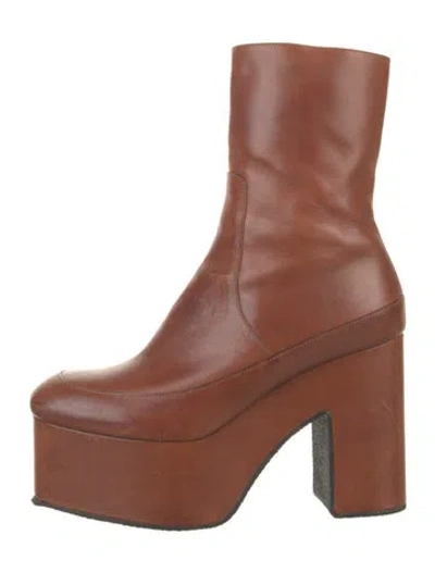Pre-owned Dries Van Noten Leather Boots In Brown