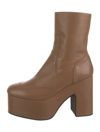Pre-owned Dries Van Noten Leather Boots In Brown