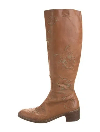 Pre-owned Dries Van Noten Leather Boots In Brown