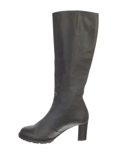 Pre-owned Dries Van Noten Leather Boots In Gray