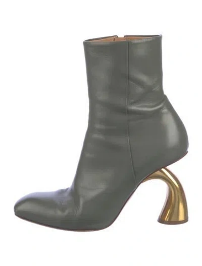 Pre-owned Dries Van Noten Leather Boots In Green
