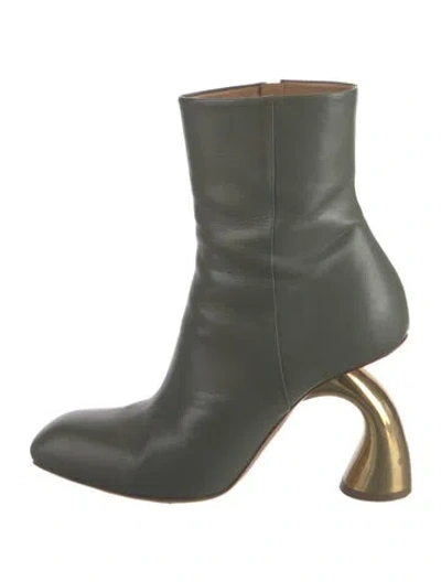 Pre-owned Dries Van Noten Leather Boots In Green