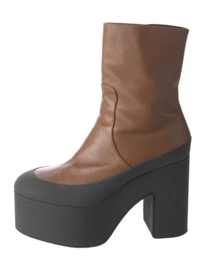 Pre-owned Dries Van Noten Leather Boots In Transparent