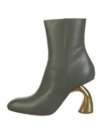 Pre-owned Dries Van Noten Leather Boots W/ Tags In Green