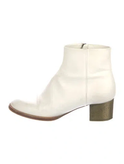 Pre-owned Dries Van Noten Leather Boots In White