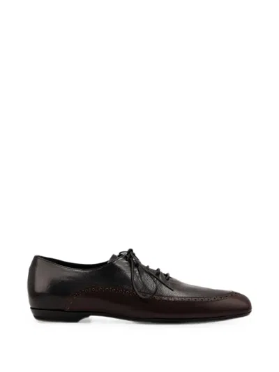 Dries Van Noten Leather Brogues In Brown