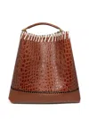 Dries Van Noten Leather Bucket Bag In Brown