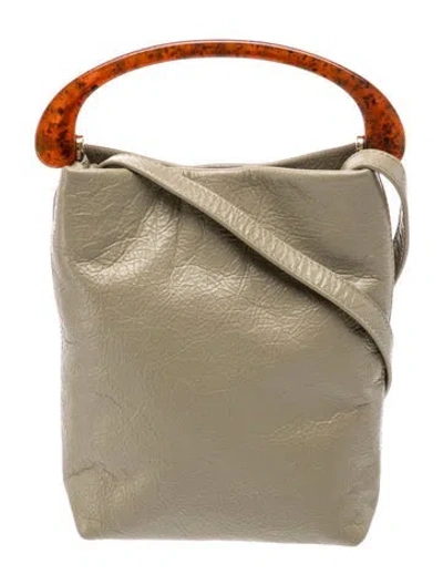 Pre-owned Dries Van Noten Leather Bucket Bag In Green