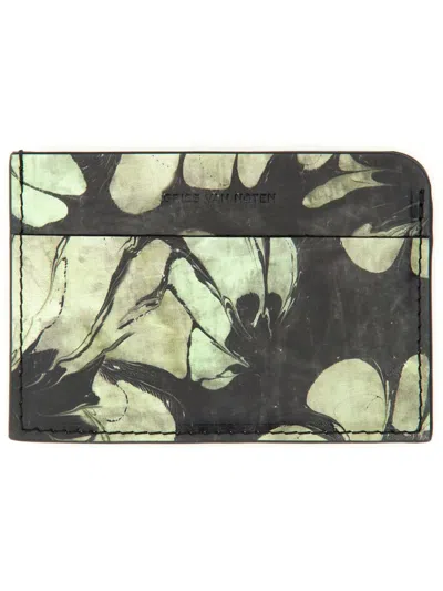 Dries Van Noten Leather Card Holder In Multicolour