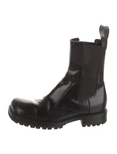 Pre-owned Dries Van Noten Leather Chelsea Boots In Black