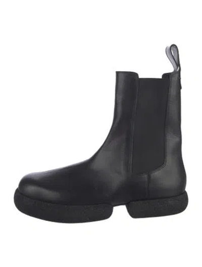Pre-owned Dries Van Noten Leather Chelsea Boots In Black