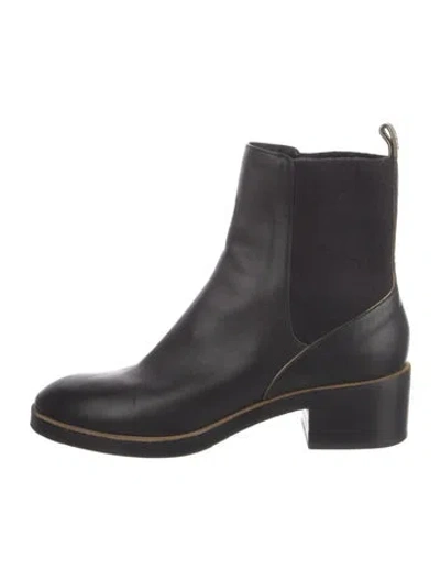 Pre-owned Dries Van Noten Leather Chelsea Boots In Black