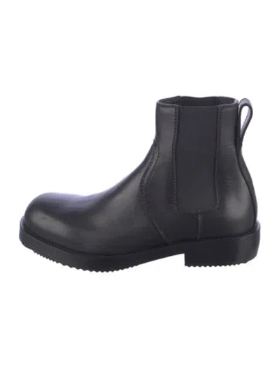 Pre-owned Dries Van Noten Leather Chelsea Boots In Black
