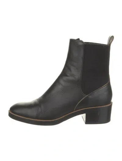 Pre-owned Dries Van Noten Leather Chelsea Boots In Black