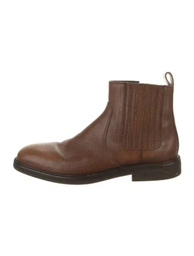 Pre-owned Dries Van Noten Leather Chelsea Boots In Brown