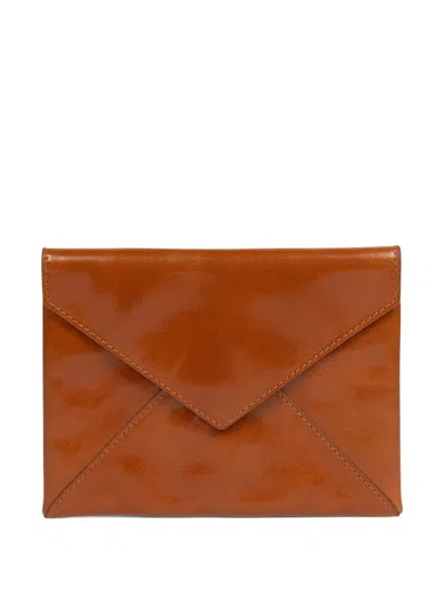 Dries Van Noten Leather Clutch Bag In Brown