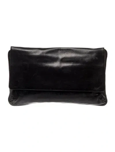 Pre-owned Dries Van Noten Leather Clutch In Black