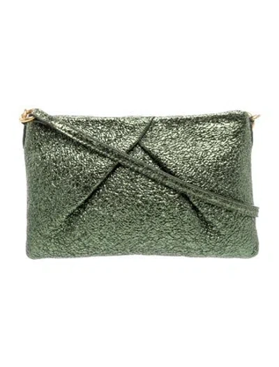 Pre-owned Dries Van Noten Leather Clutch In Green