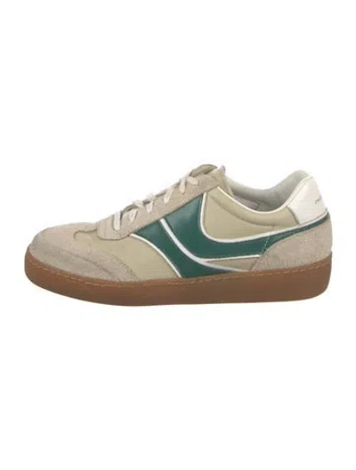 Pre-owned Dries Van Noten Leather Colorblock Pattern Sneakers In Multi