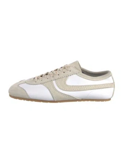 Pre-owned Dries Van Noten Leather Colorblock Pattern Sneakers In White