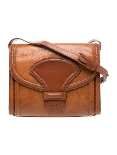 Pre-owned Dries Van Noten Leather Crossbody Bag In Brown